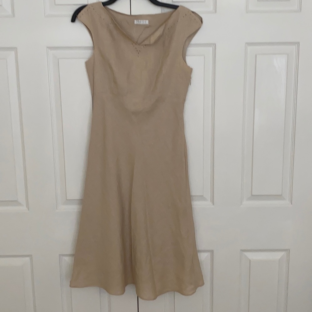 Précis Petite UK vintage linen occasion dress.
